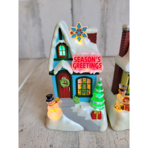Hallmark Christmas Caroling seasons greetings Joy house xmas set figure - Picture 4 of 8